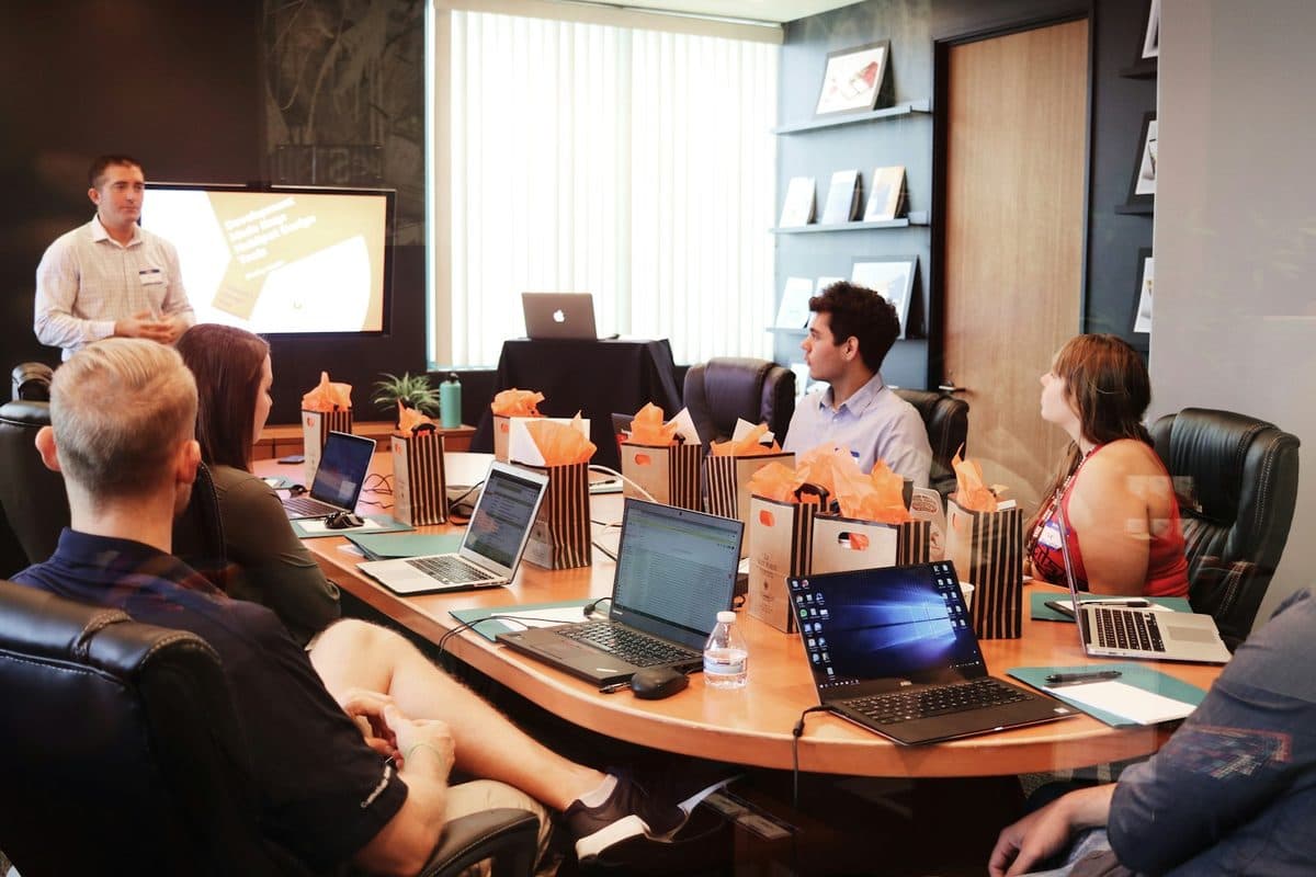Policy leaders around a conference table